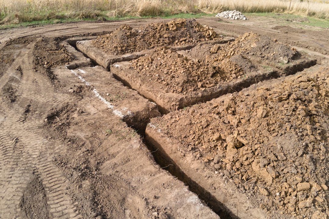 A trench for a concrete foundation similar to the kind our Spokane Concrete Companies create.